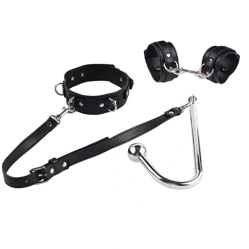 Beaded and Anal 5334 with Collar Elegant Hook Cuffs 0303